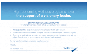 Wellness leadership letter sent to all leaders within a participating company.