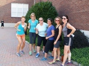 Group of teacher coworkers in a walking group.