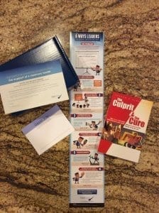 Printed infographic, postcards, and book provided by WellSteps to the leadership team.