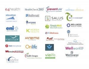 Grid showing some of the most popular companies that provide wellness programs.