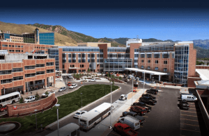 University of Utah Hospital on a sunny day.