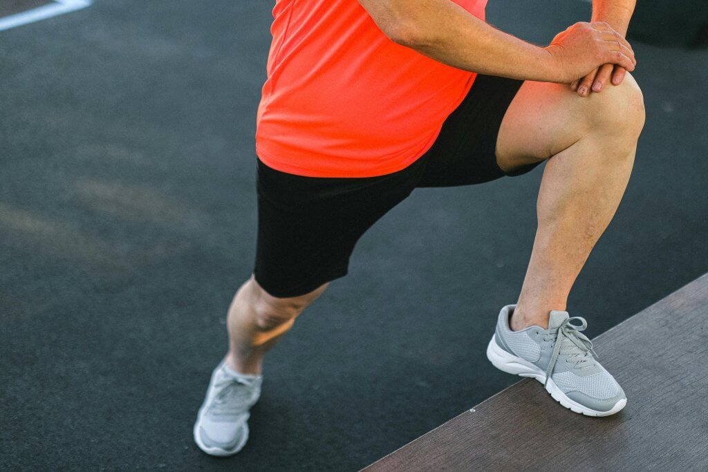 man participating in a wellness challenge